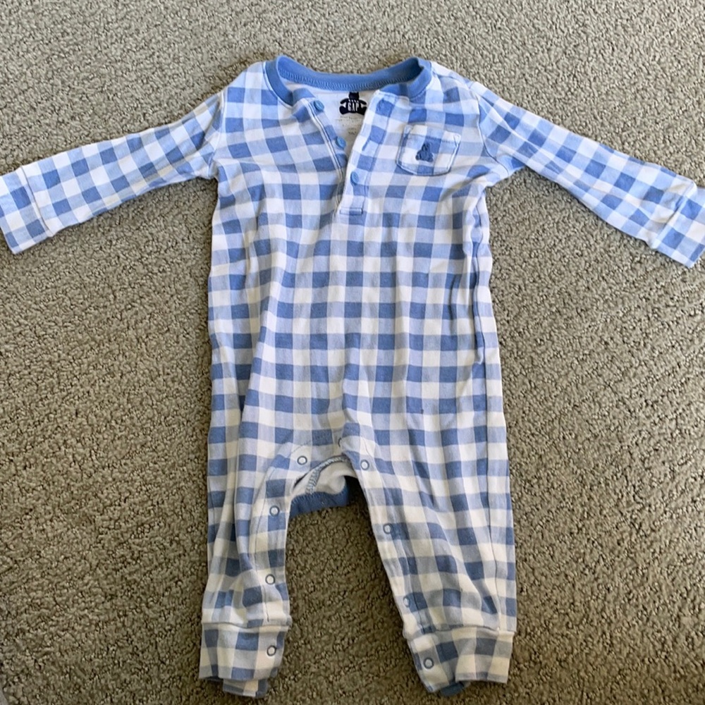 Baby gap one piece blue gingham